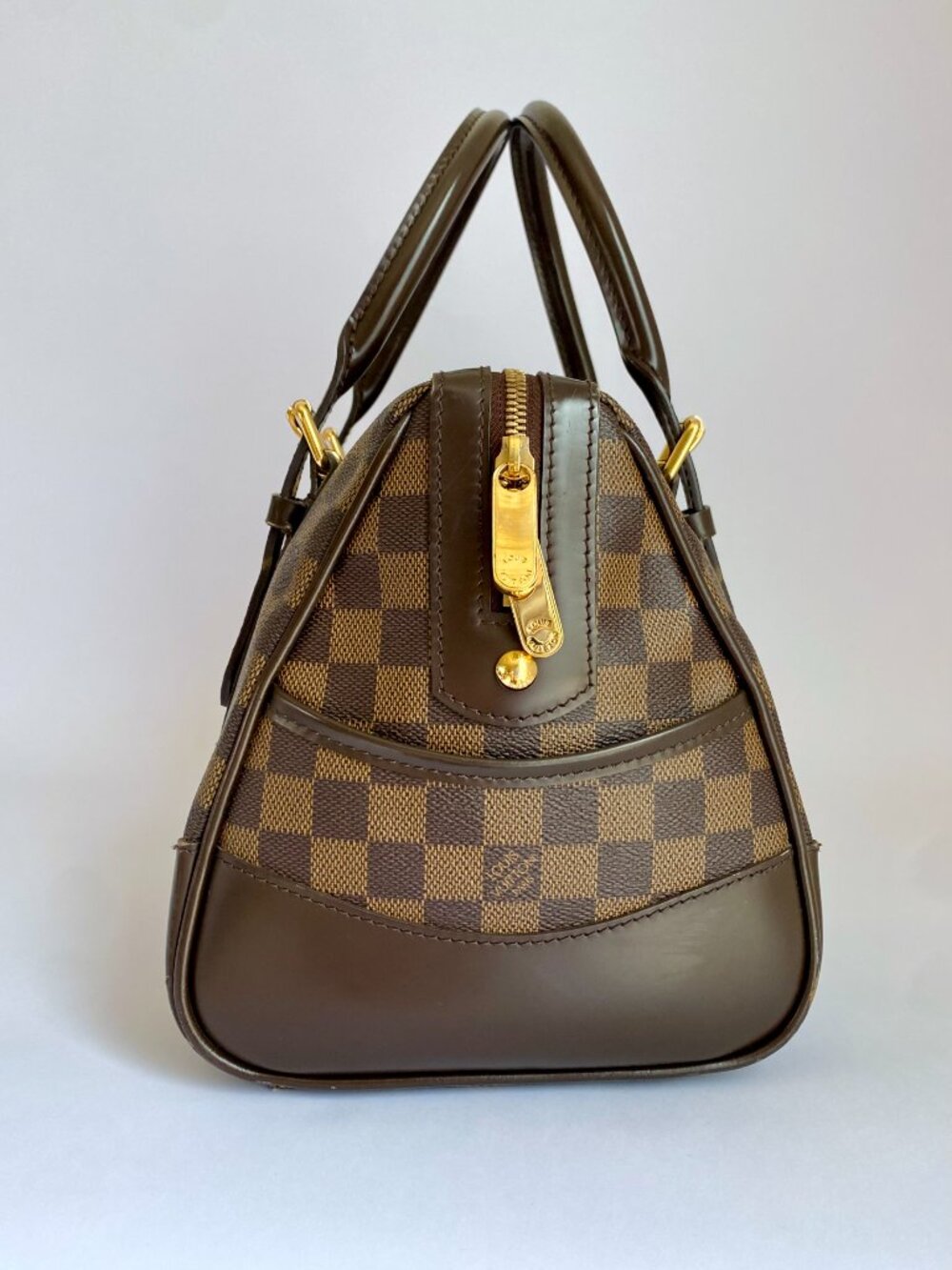 Louis Vuitton Berkeley Damier Ebene Satchel Bag Brown Top Handle - Picture 4 of 16